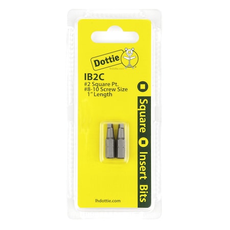 Dottie L.H. Dottie No 2 x 1'' Square Drive Insert Bit (Carded) IB2C